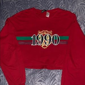 H&M ‘1990’ Red Long Sleeve Croptop